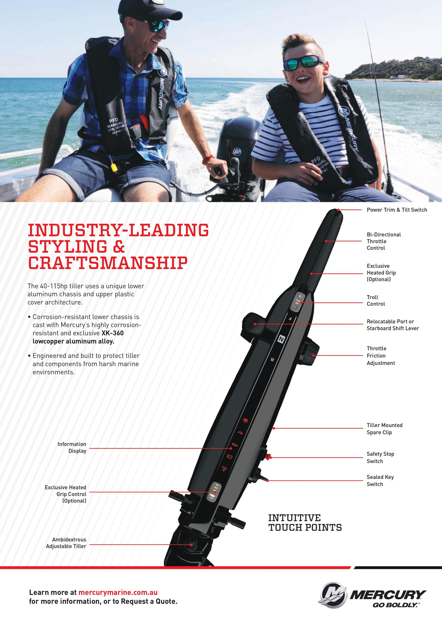 New Mercury Tiller 40 - 115hp Outboards