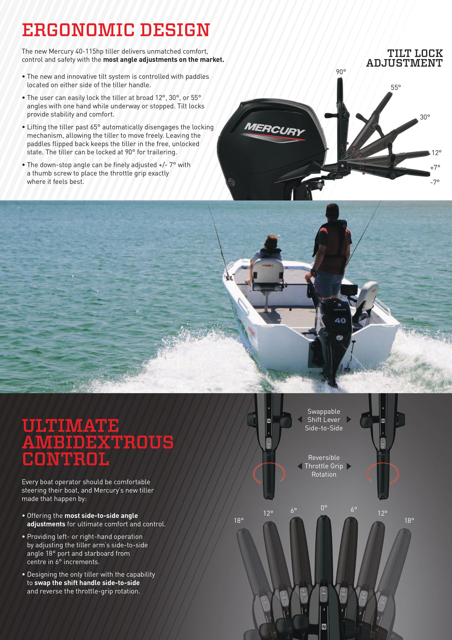New Mercury Tiller 40 - 115hp Outboards
